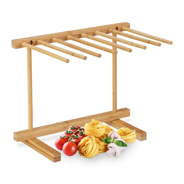relaxdays secador pasta plegable bambú