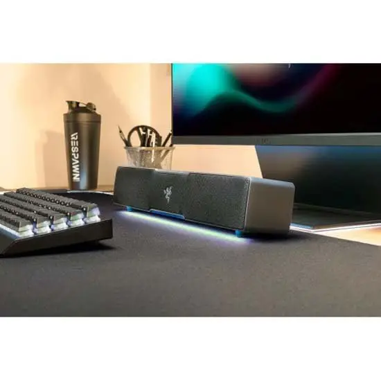 Razer Leviathan V2 X - Barra de sonido para juegos de PC (controladores de rango completo, diseño compacto para escritorio, alimentación y transmisión de audio por USB tipo C, Bluetooth 5.0) Negro