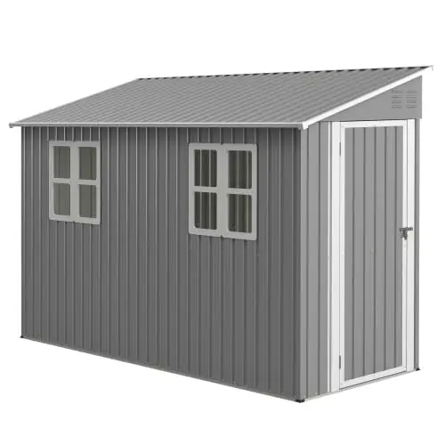 vutizal 11 caseta metal jardín con suelo