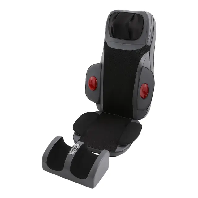 Asiento de masaje multifuncional para cuerpo entero, 3 intensidades, 15 min, masaje de espalda y cuello, esterilla de masaje con función de calor, masajeador de espalda para casa y oficina