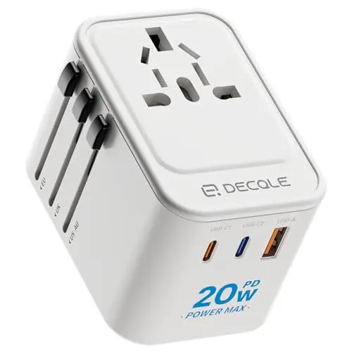 decqle adaptador viaje universal