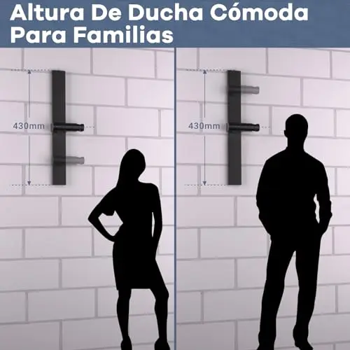detbom barra ducha sin taladrar negra