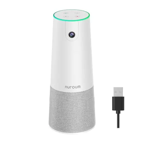 Nuroum C20 Cámara de Videoconferencia con Micrófono y Altavoz, 3-in-1 Cámara Web 1080P Full HD, 100° Ultra Gran Angular Webcam con Reducción de Ruido, USB-A para Zoom/Skype/Teams/Mac/PC/Windows