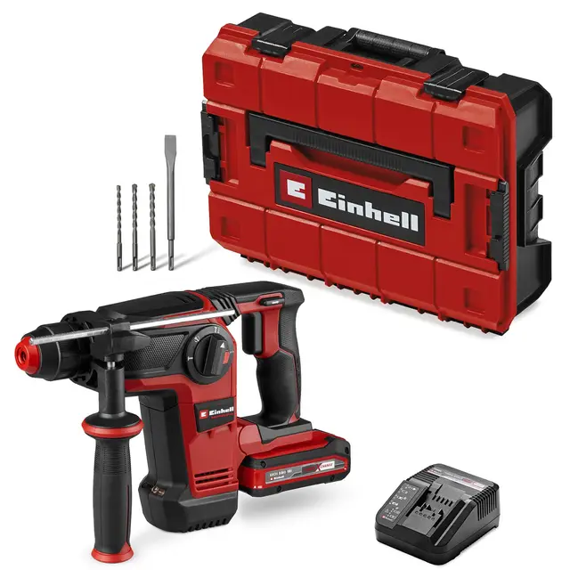 Einhell Professional Power X Change martillo perforador con batería TP-HD 18/28 Li BL +4 (1x3,0A+) (18 V, Brushless, 3 J, SDS-plus, 4 funciones, accesorios, incl. Batería 3,0 Ah Plus + cargador)