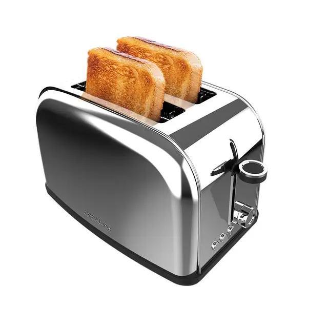 Cecotec Tostadora Vertical 2 Ranuras Cortas Toastin' time 850 Inox Lite. 850 W, 2 Rebanadas de Pan, Ranura Ancha 3,8 cm, Soporte para Panecillos y Bandeja Recogemigas, Acero Inoxidable