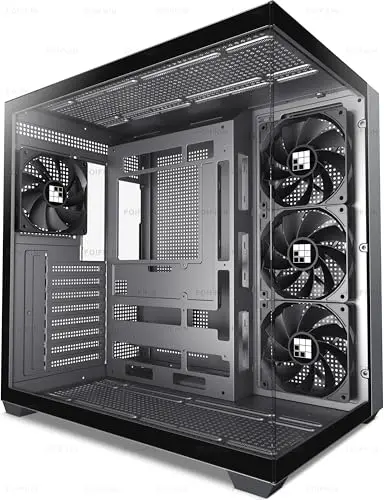 FOIFKIN F300 Caja PC ATX con 4 Ventiladores sin RGB, Caja para PC Gaming, Caja de Torre Media con Vidrio panorámico, Caja ATX, Compatible con radiador de 360 mm, Type-C, Alta ventilación(Negro, F300)