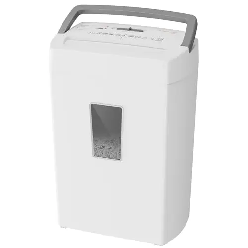 Bonsaii Destructora de Papel Microcortada de 10 Hojas, Nivel de Seguridad P4, con Depósito de 21 litros, Sistema Antiatascos y Protección contra Sobrecalentamiento, Ideal para Oficina/Hogar, C275-B