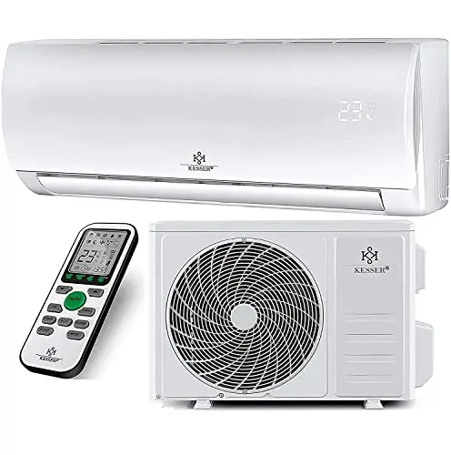 KESSER® Aire acondicionado SET Split con función wifi/App, refrigeración A++/ calefacción A+, refrigerante R32, pantalla LCD, mando a distancia y función de temporizador, Split 9000 BTU/h / 2600 Watt