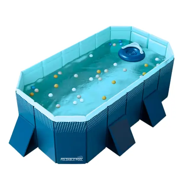INDUSTEX - Piscina Plegable Foldable Pool, Piscina para niños y Adultos, Piscina para Perros portátil, Piscina Desmontable - NO Incluye Cubierta de Piscina y Lona - (Med Interna: 180x110x50cm)