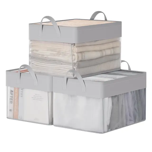 songmics set 3 cajas plegables tela 29l