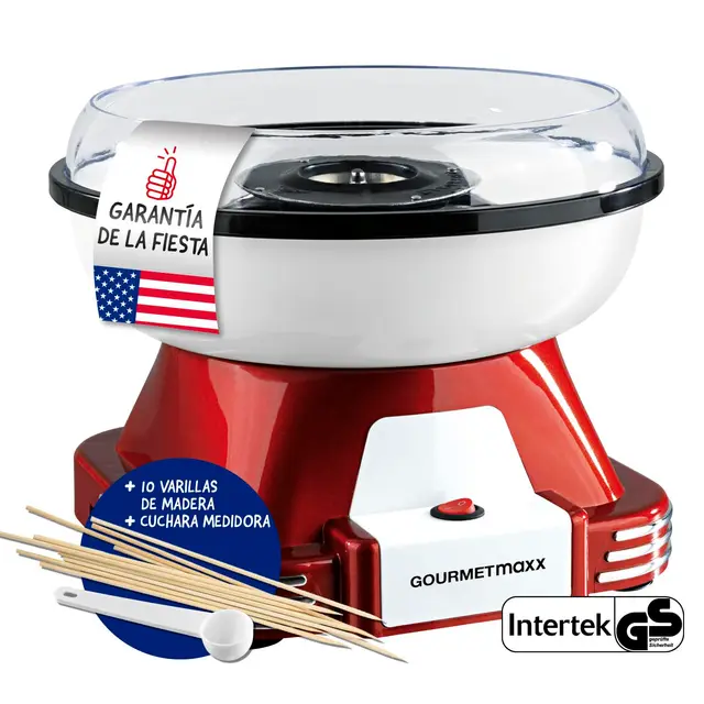 GOURMETmaxx Máquina de Algodón de Azúcar Retro Roja