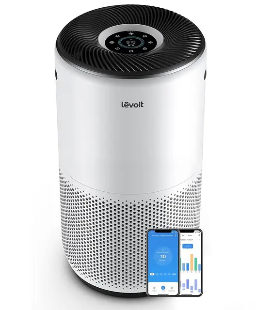LEVOIT Purificador de Aire Inteligente con APP y ALEXA, Purificador de Aire CADR 433m³/h a 83m², 28dB Silencioso, Pantalla PM2.5, Filtro HEPA, Elimina el 99.97% de Alergias Polen Polvo Olores