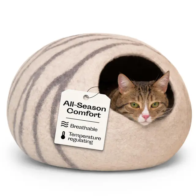 meowfia cueva de gato fieltro lana