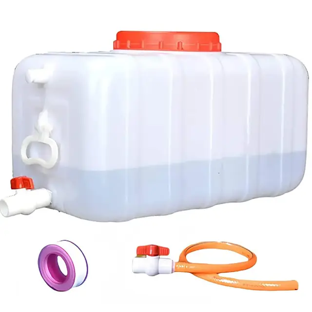 Deposito Agua Tanque de Agua de 100 galones, Tanque de Almacenamiento de Agua de plástico contenedor de Agua Grande con Grifo para Viajes, Senderismo, RV, Emergencia(Size:50L)