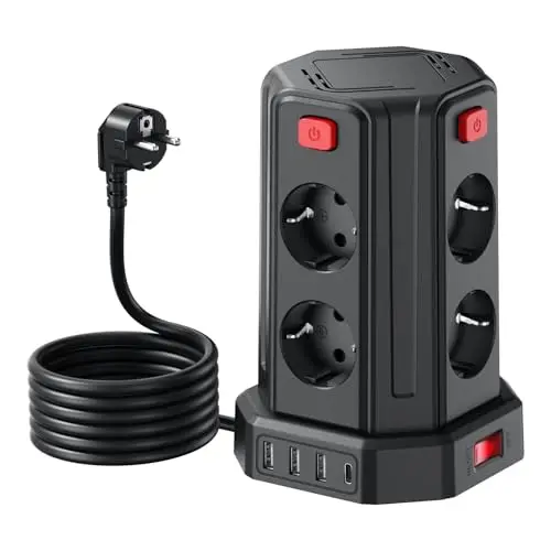 sameriver torre 8 tomas + 4 usb 2500w