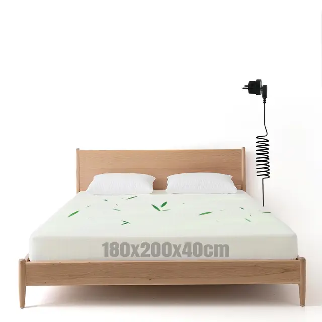 Esterilla de Tierra, Sábana de Tierra, Alfombrilla conductiva con Cable de Tierra UE, 90% Algodón Orgánico + 10% Fibra de Plata Pura, Sábana Bajera Conductora para un Mejor Sueño (180x200cm)