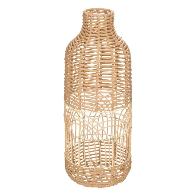 Atmosphera - Jarrón Grande de ratán Tejido Grueso - D 22 x H 55 cm, diseño Calado - para Flores secas, decoración Bohemia, salón, recibidor