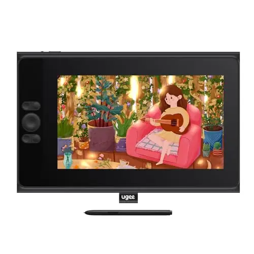 UGEE UE12 - Tableta gráfica con Pantalla de 11,6 Pulgadas, Monitor de Dibujo con 124% sRGB con 8 Teclas de Acceso Directo de Color Ultra Grande, Ideal para Oficina en casa y Aprendizaje en línea