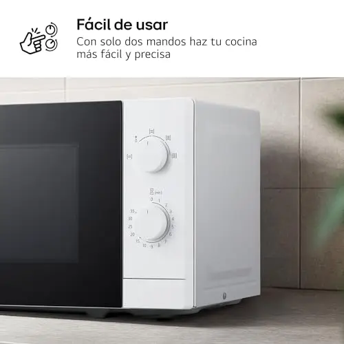 LG MS2082H - Microondas, 20 L, 700W, 5 Niveles de Potencia, Función Descongelado, Interior Fácil de Limpiar, Bloqueo Infantil, Compacto y Seguro, Blanco
