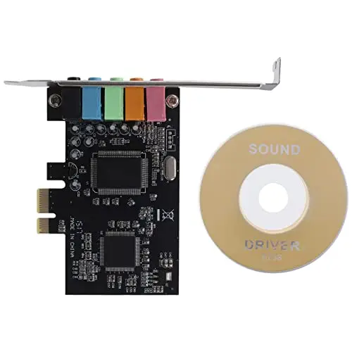 Tarjeta de Sonido Interna 5.1 para 10 con Soporte de Perfil Bajo, PCI-E EstéReo 3D, Tarjeta de Sonido PCI de 32/64 bits con Chip CMI8738