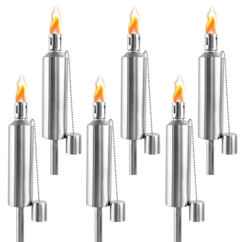 lzq antorcha jardín set 6 acero
