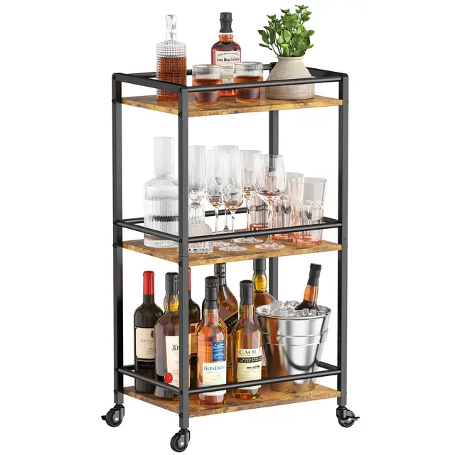 lifewit carrito cocina 3 niveles negro
