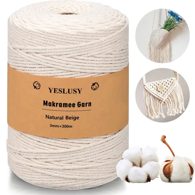 yeslusy hilo macramé algodón 3mm 300m