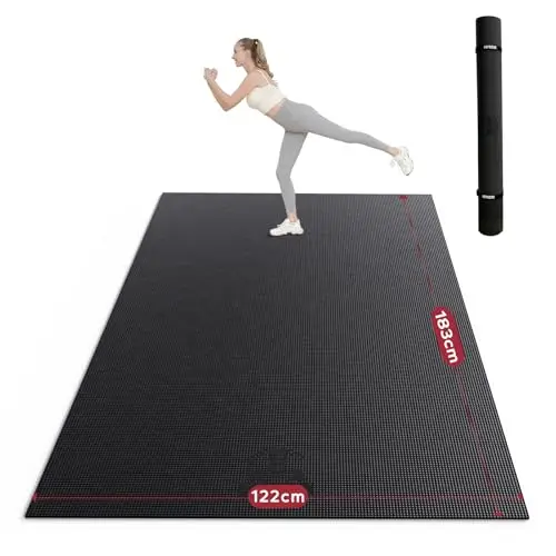 HAPBEAR Esterilla Deporte Grande 183×122/213×152/244×183/274×183cm×8mm,Antideslizante Ultraduradero Esterilla Yoga para Ejercicio en Casa, Deporte Familiar, Pilates, Gimnasia