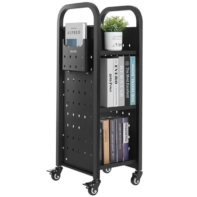 vevor carrito libros 3 niveles ruedas