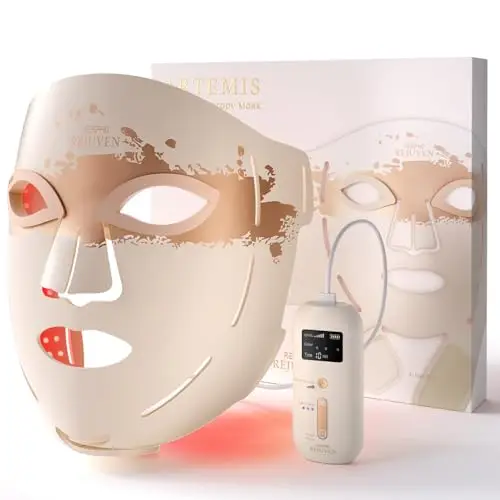Mascarilla facial suave con luz LED RENPHO, mascarilla facial de silicona, 324 LED de cobertura facial completa y 3 modos de luz, mamás y esposas, para mujeres recargable para viajes 2026