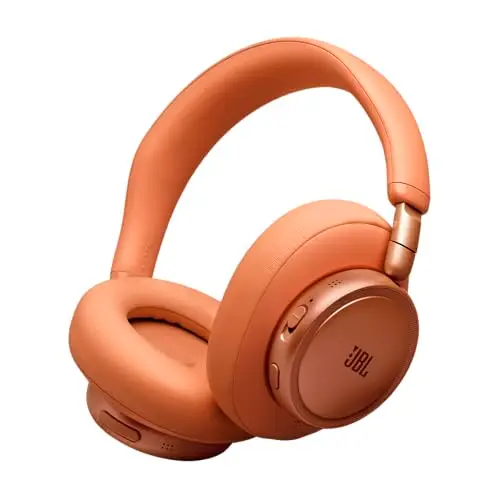 JBL Live 780NC, Auriculares Over-Ear inalámbricos con Cancelación de Ruido Adaptativa, Bluetooth, hasta 80 Horas de Batería, Conexión Multipunto, Naranja