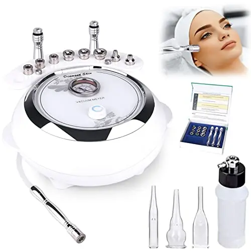 [Versión de Actualización] 3 en 1 Dispositivo Profesional de Dermoabrasión, TwoWin Microdermoabrasión Diamante Equipo de Salón de Belleza Facial Uso Doméstico (Potencia de Subasta: 65-68 cmHg)