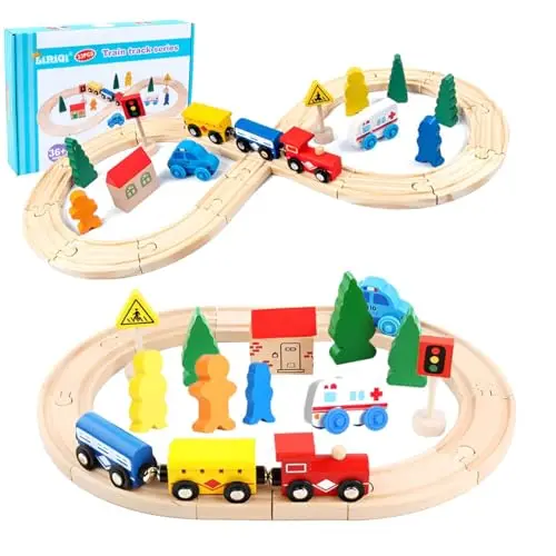 liriqi gdc tren de madera 33 piezas