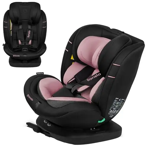 Lionelo Bastiaan i-Size Silla de coche giratoria 360 para niños de 0-36 kg o de 40-140 cm, instalación en sentido de la marcha y en sentido contrario a la marcha, ISOFIX TopTether