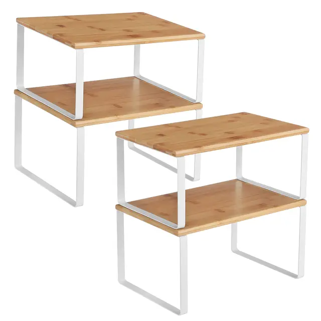 songmics juego 4 estantes cocina bambú