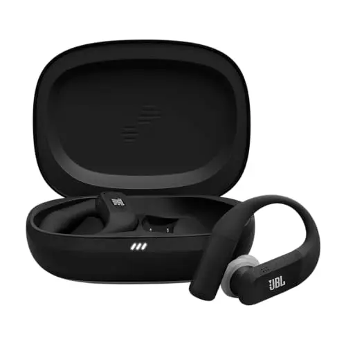 JBL Endurance Peak 4 Auriculares Deportivos intraurales e inalámbricos con cancelación de Ruido, Bluetooth, 48 h de autonomía, Ajuste Seguro TwistLock, IP68, Sonido JBL Pure Bass, Negro/Gris