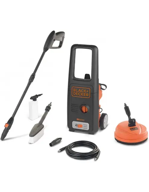 Black+Decker Hidrolimpiadora de Alta Presión BXPW1500PE con Patio Cleaner y Cepillo Fijo (1500 W, 120 Bar, 390 l/h)