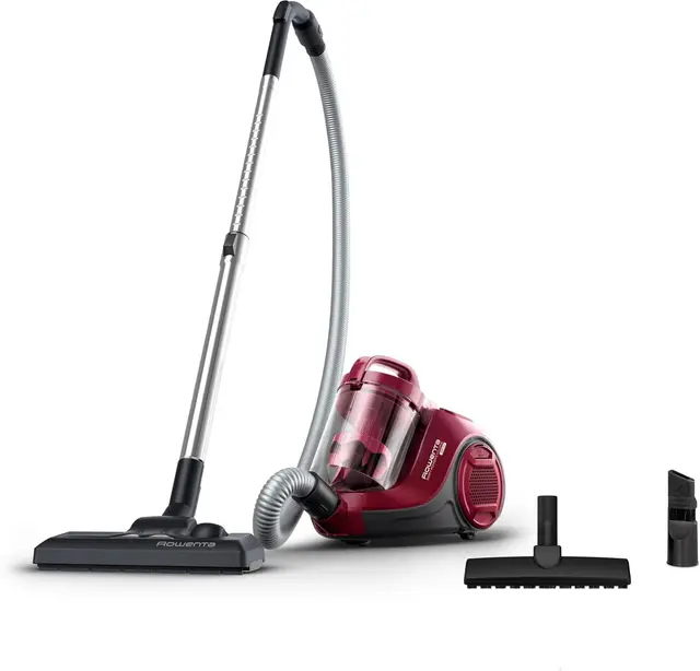 Rowenta Aspiradora Swift Power Cyclonic RO2933 - Aspirador sin bolsa de 750 W para parquet, tecnología ciclónica, cabezal alto rendimiento, motor Effitech, burdeos