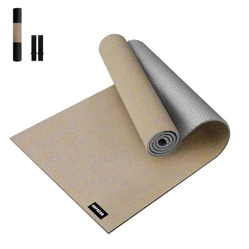 HAPBEAR Esterilla Yoga Grande 183X92cm/183x116cmX6mm, Duradera, Ecológica, Esterilla de Ejercicio Gruesa y Ancha para Entrenamientos en Casa, Yoga, Pilates, Estiramientos, Meditación