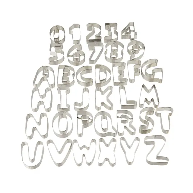 relaxdays set 36 moldes galletas letras