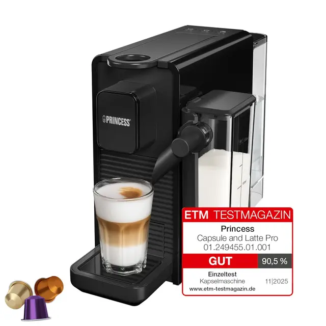 Princess Capsule Latte Pro Cafetera de Cápsulas Nespresso