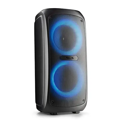 NGS Wild Temper – Altavoz Portátil Bluetooth 5.3 para Fiestas, 200 W, TWS, Luces LED RGB, Doble Entrada Micrófono Karaoke, USB/AUX, Batería 4400 mAh