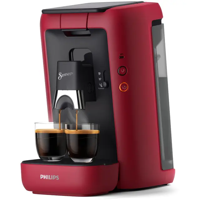 Philips Domestic Appliances Senseo Maestro - Máquina de cápsulas de café con espesa de café y función Memo, recipiente de agua de 1,2 litros, producto verde, color: rojo (CSA260/90)