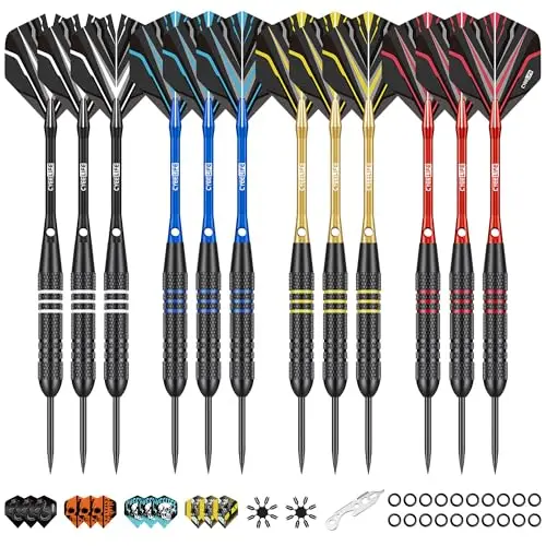 cyeelife dardos acero 12 piezas