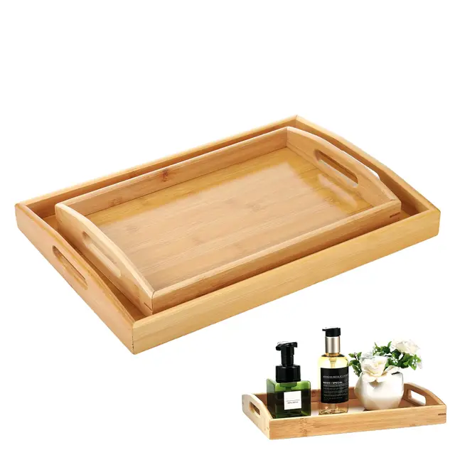 fentar bandeja bambú rectangular set 2
