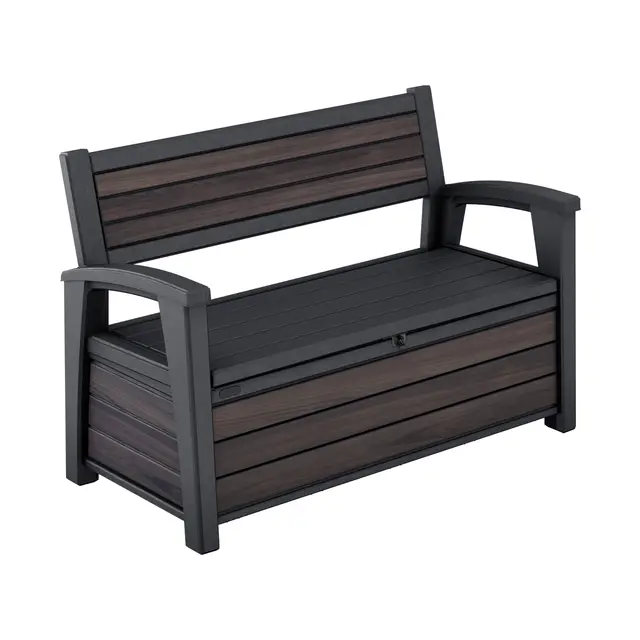 keter deco banco arcón 227l rosewood