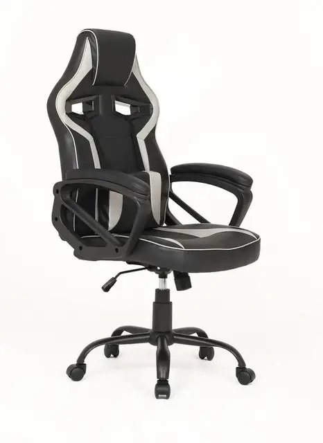 SHIITO | Modelo Marte – Silla Gaming Ergonómica | Confort Total para Largas Sesiones | Diseño Deportivo – Color Negro y Gris – 64,7x115-123,5x67,5 cm