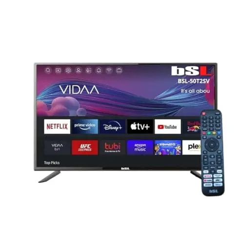 BSL-50T2SV VIDAA Smart TV 50 Pulgadas | WiFi | RJ45 | Resolución UHD 3840X2160p | USB | DVBT2/S2/C | Compatible con Youtube, Netflix, Disney +, Dazn, Prime | HDMI