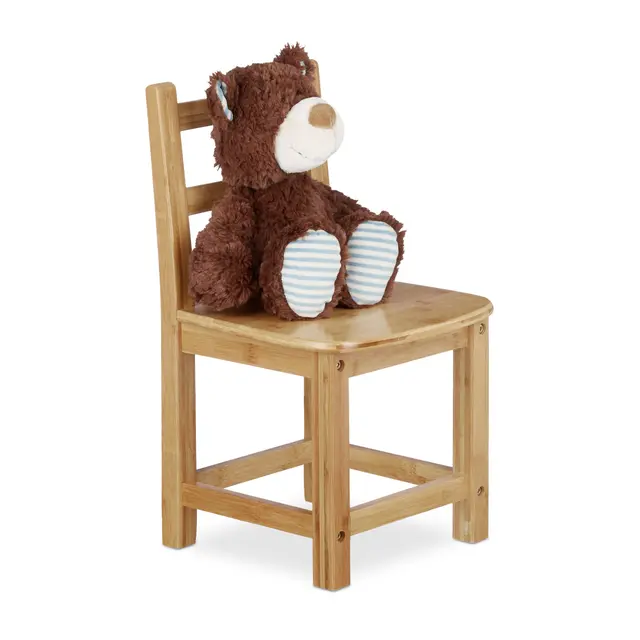 relaxdays rustico silla infantil bambú