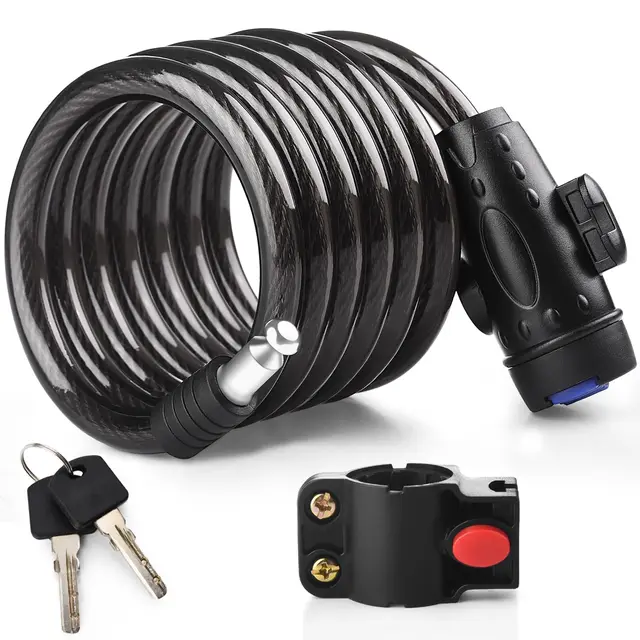 Candado de Cable, [120cm/12mm] [Impermeable] Diyife Candado Bicicleta, Largo Candados Antirrobo Bicicletas Seguridad, con 2 Llaves, paraMTB,Scooter, Bici,Monopatín,ecc